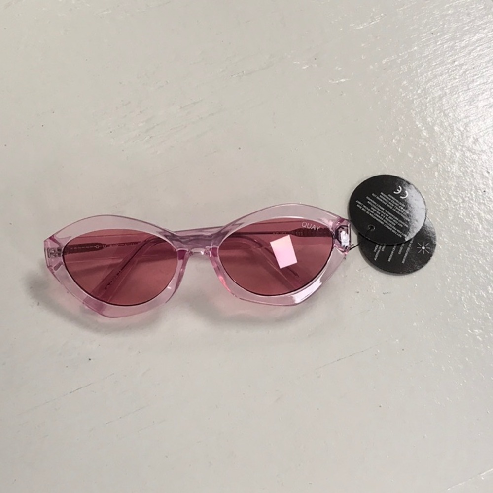 Quay Australia Pink Transparent Cat Eye Sunglasses